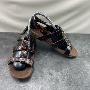 Vionic Amber Women’s Shoes Brown 7 M Patent Leather Strappy Comfort Sandals